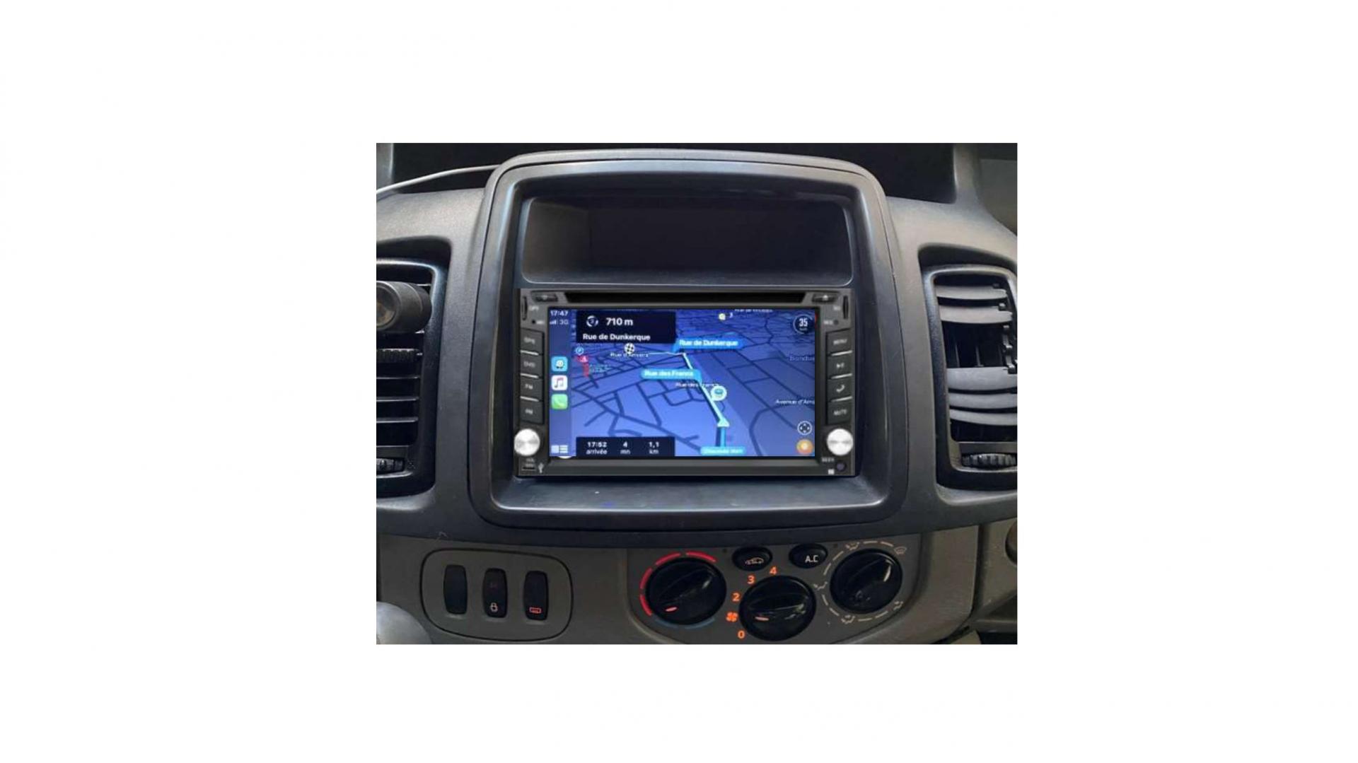 auteursrechten Koopje Franje Autoradio tactile GPS Bluetooth Android & Apple Carplay Renault Trafic de  2002 à 2014 + caméra de recul