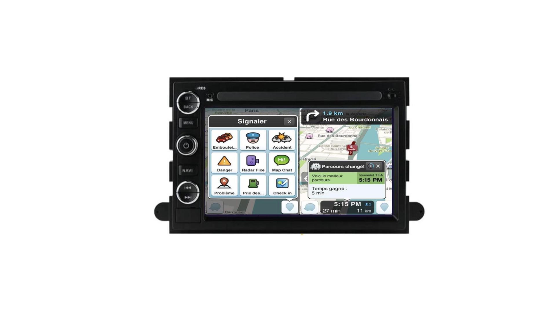Autoradio tactile GPS Bluetooth Android & Apple Carplay Ford  Mustang,Explorer,Edge,F150,Fusion,Focus + caméra de recul